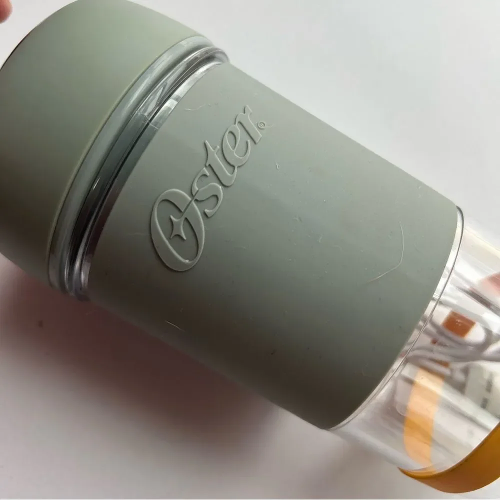 Oster Blender Bottle with Gray and Orange Design